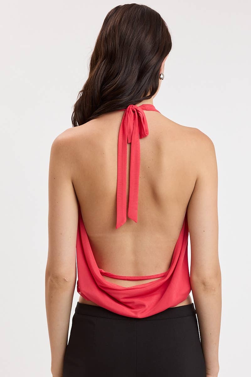 SOLID COLOR V-NECK TOP