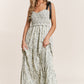 Empire Neck Line Floral Tiered Maxi Dress