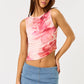 Mesh Floral Print Sleeveless Top