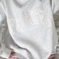 Pearl Grey Mockneck Pilates Embroider Sweatshirt