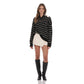 Striped Knit Rugby Jumper in Black