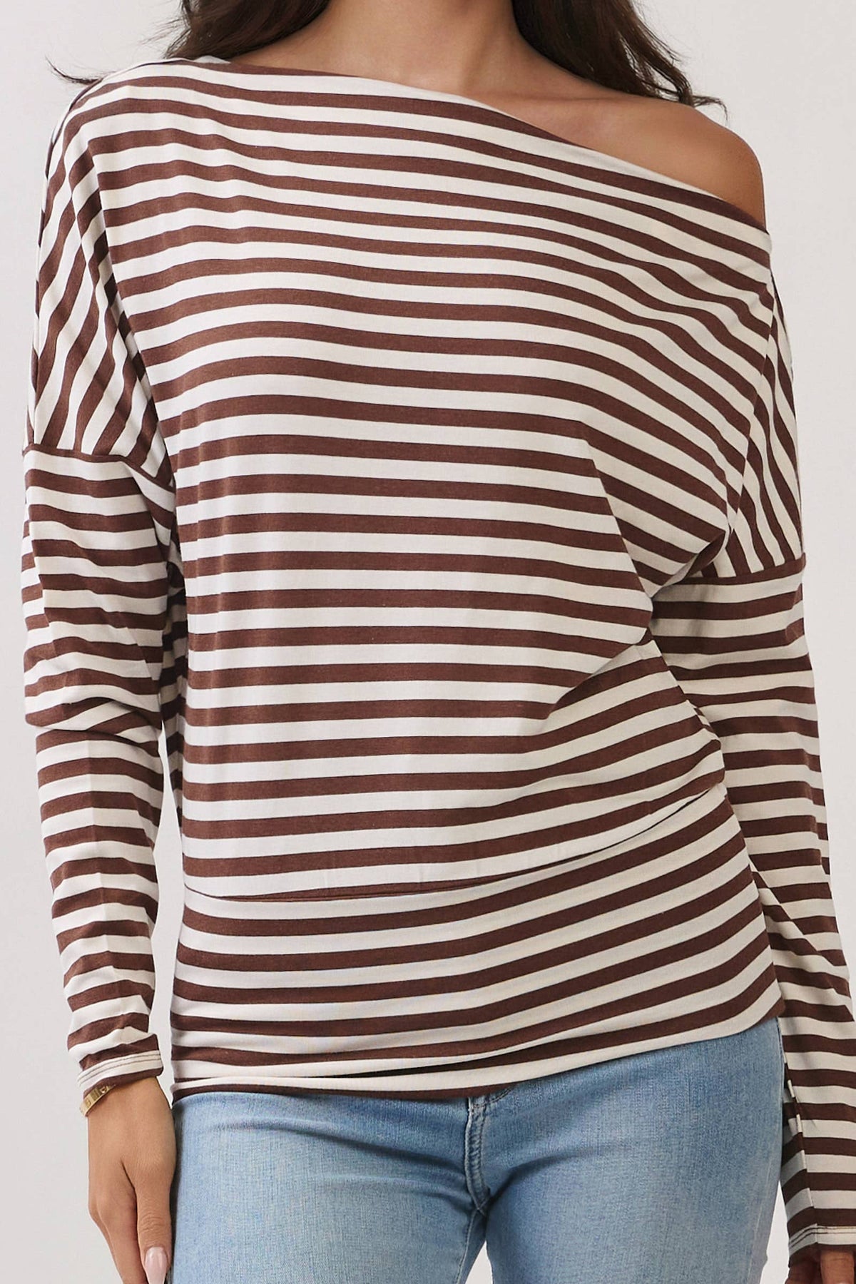 Off The Shoulder Stripe Top