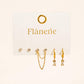 Roussa 18K Gold Non-Tarnish CZ Chain Earring Set