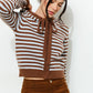 Stripped Hoodie Cardigan