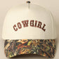 COWGIRL Embroidery Camo Two-Tone Cap