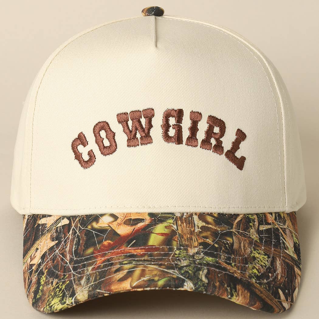COWGIRL Embroidery Camo Two-Tone Cap