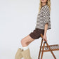 Leah Striped Short Sleeve Cardigan