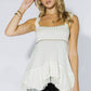 Grommet Detailed Lace Peplum Tunic Top