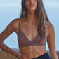 Seamless Ribbed Plunged V-Neck Bralette