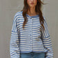 Knit Sweater Striped Button Down Cardigan
