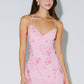 Beaded Floral Lace-Up Mini Dress