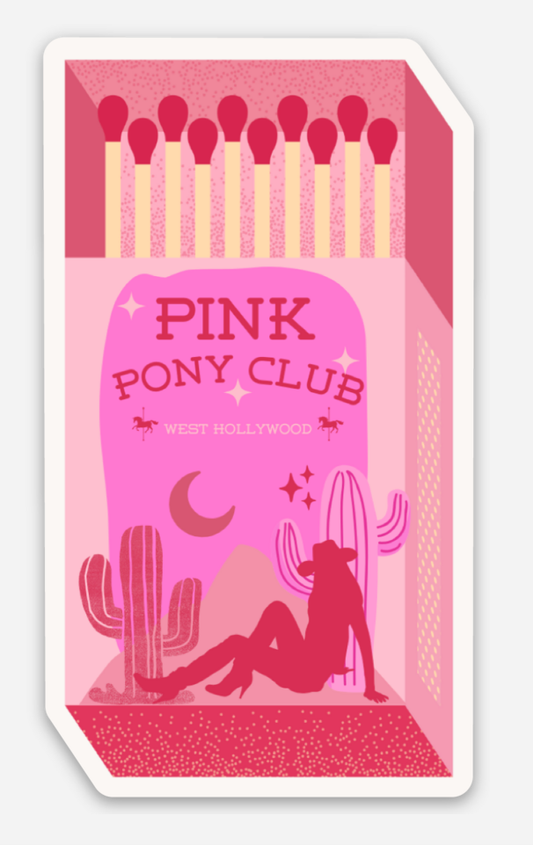 Pink Pony Matchbox Sticker (Chappell Roan)