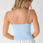Ribbed Lace Trim Cami