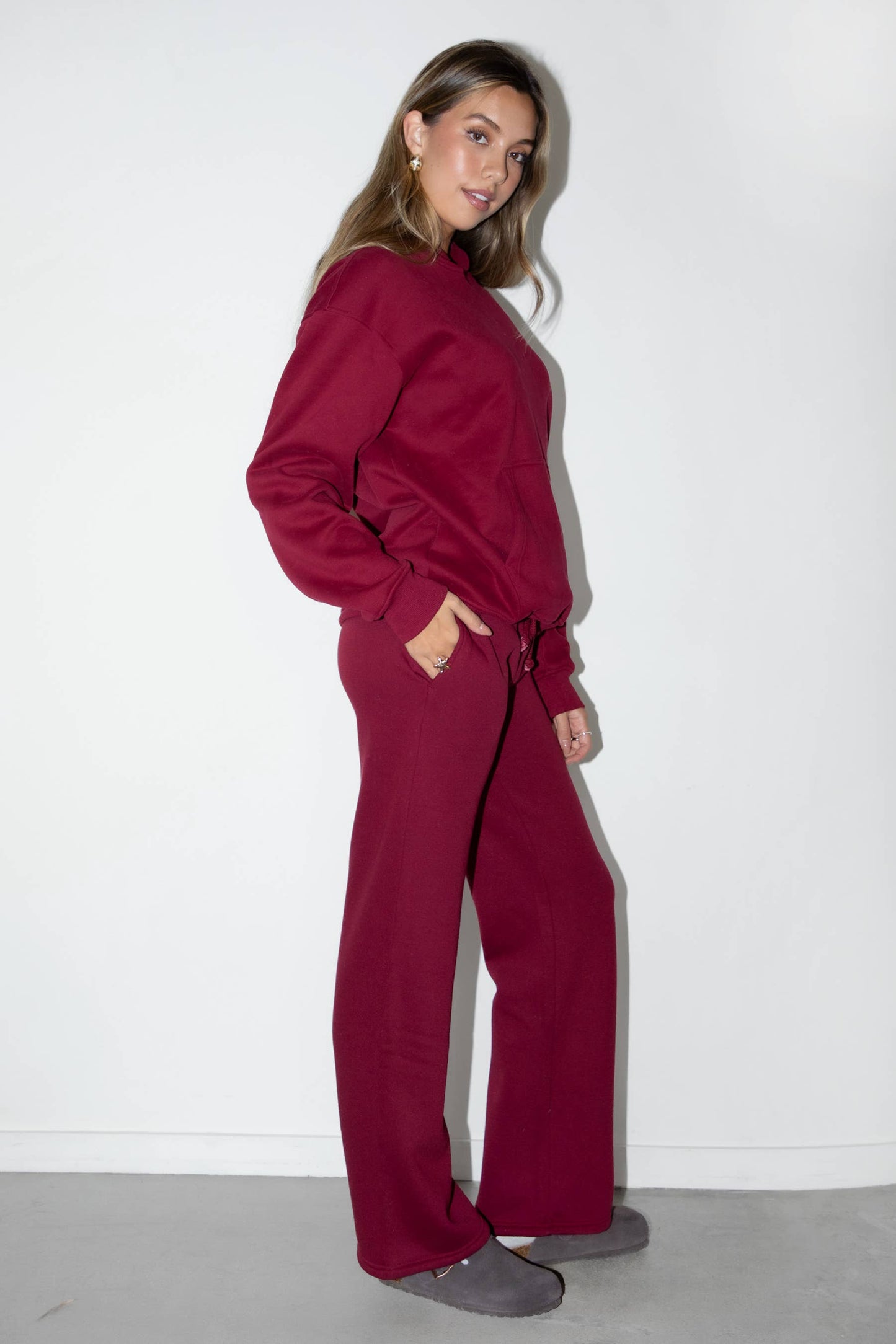 Emory Lightweight Fleece Wide Leg Pants