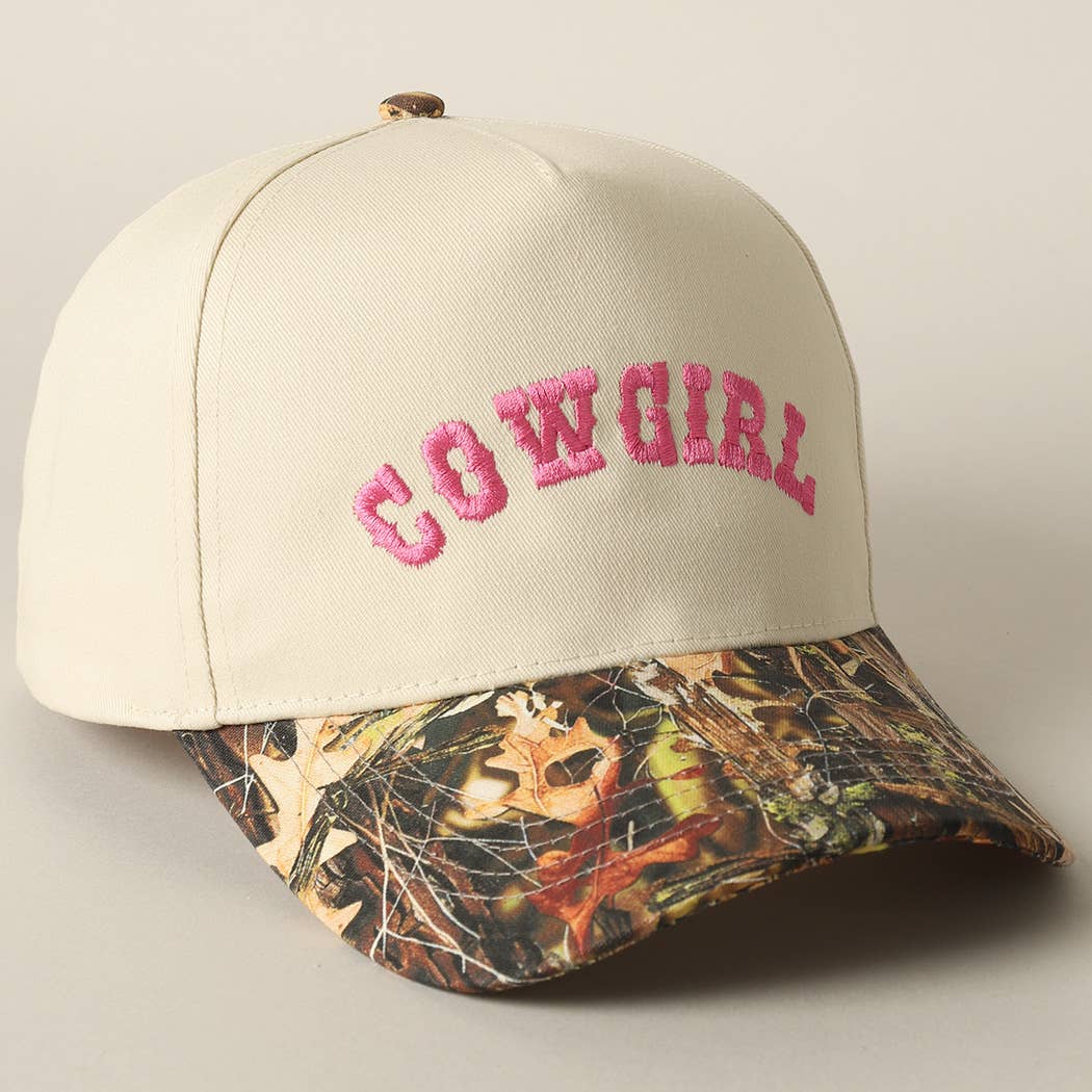 COWGIRL Embroidery Camo Two-Tone Cap
