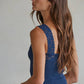 Knit Seamless Ribbed Tank Top with Lace Trim