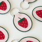 Strawberry Embroidered Keychain | fruit, summer, cute, food