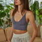 Seamless Ribbed Spaghetti Strap Brami