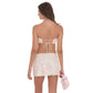 Floral Sequin Strapless Skirt in Cream