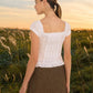 TEXTURE RUFFLE BUTTON DOWN TOP