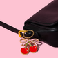 Cherries Enamel Keychain Bag Charm