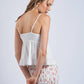 Soft White Eyelet Lace Ruffle Trim Cami Top