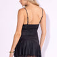 Black Lace Contrast Cami Mini Dress