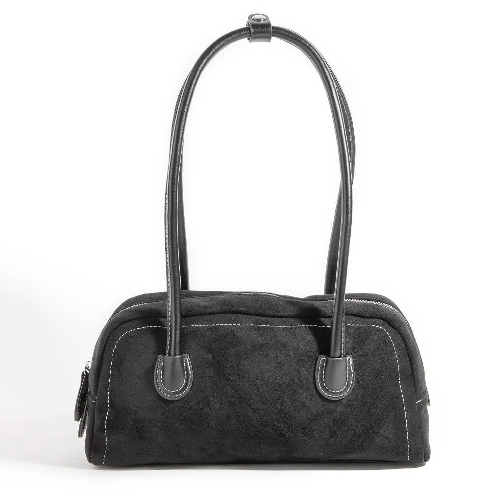 Suede Baguette Hand Bag