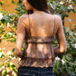 Babydoll Embroidered Mesh Lace Trim V-Neck Cami Top