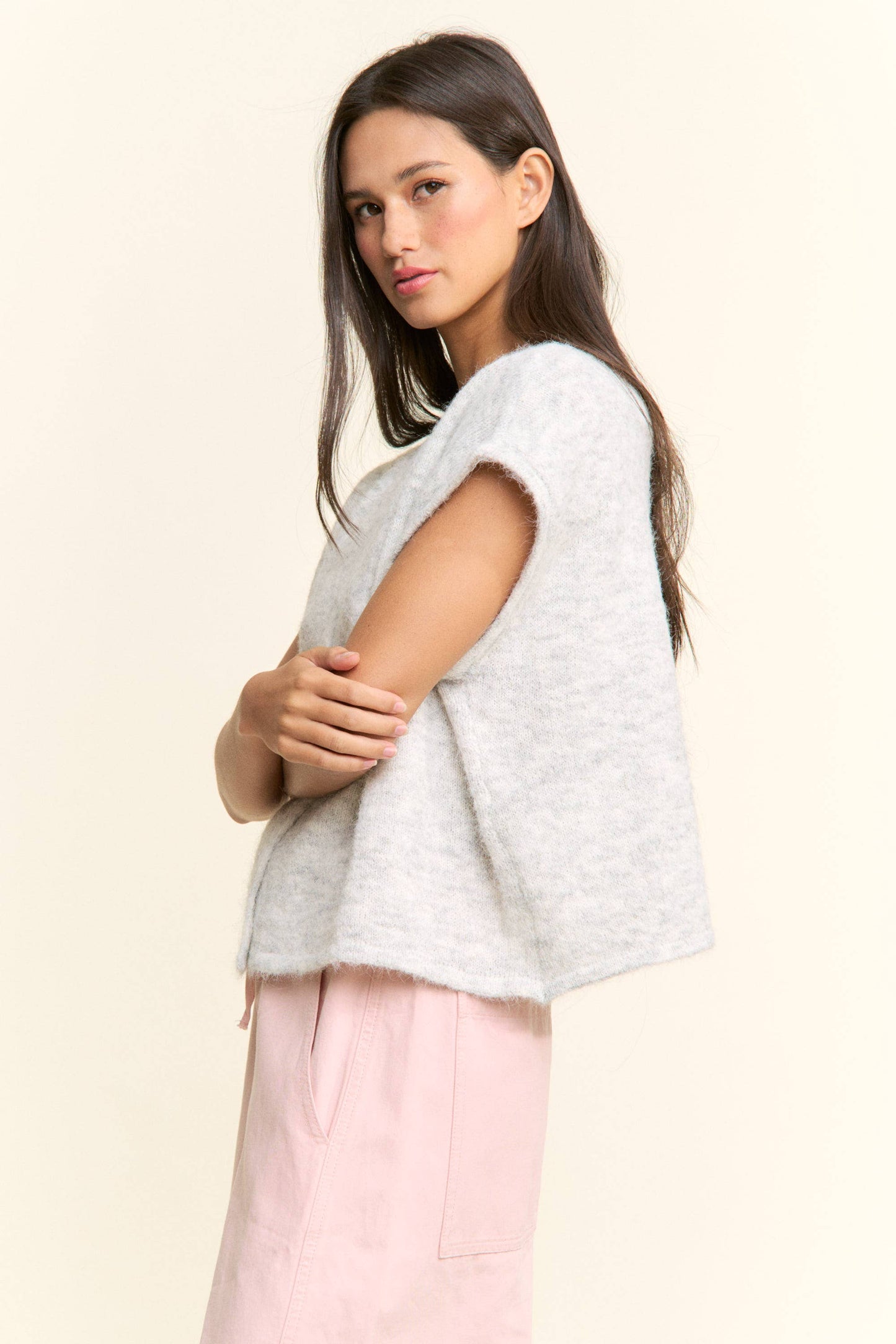 Soft Button-Front Knit Top