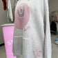 Pearl Grey Lucky You 8 Ball Embroider Hoodie