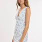 FLORAL V-NECK OPEN BACK MINI DRESS