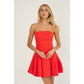 Tube Top Solid Mini Dress