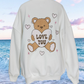 Teddy Bear Embroider Sweatshirt: Seashell Ivory