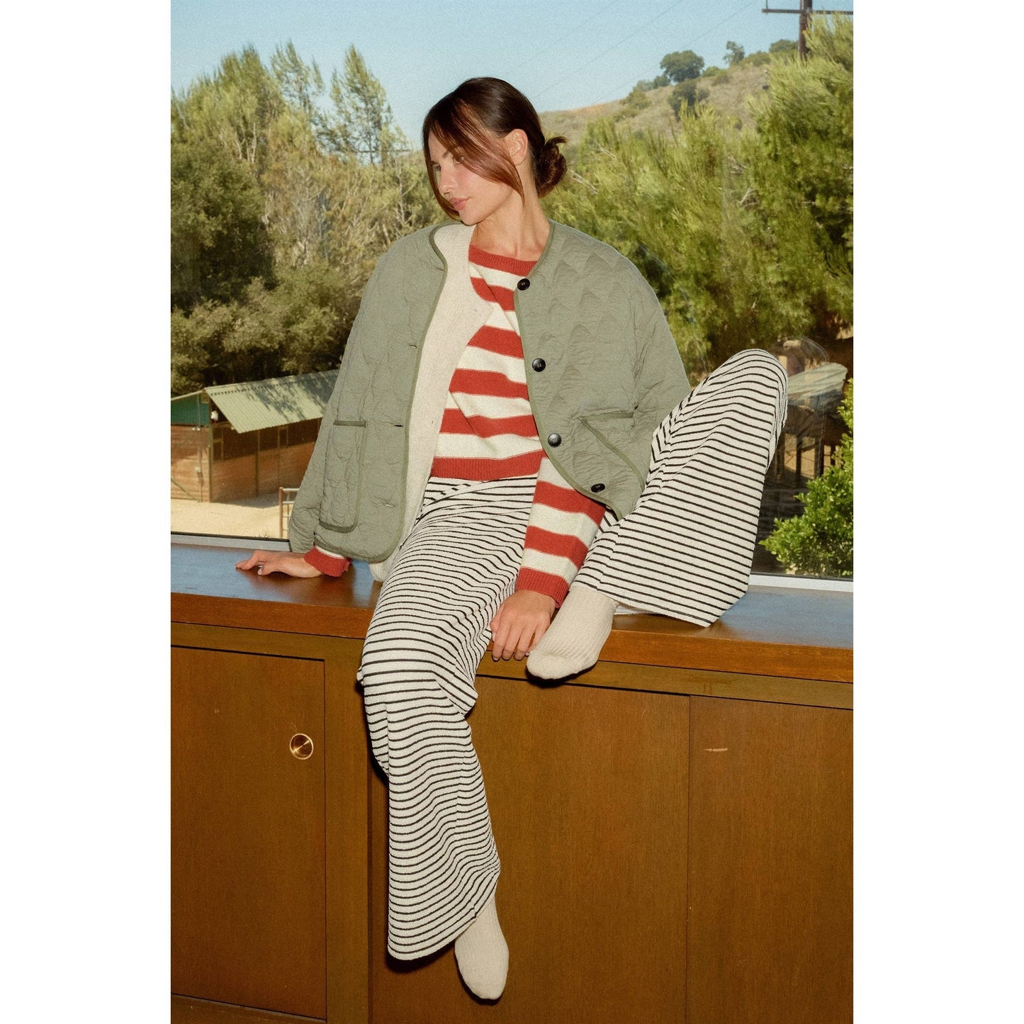 Striped essential pants