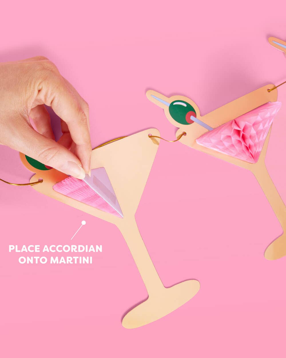 Martini Gold Foil Banner | 3D, Bachelorette, Birthday, Party