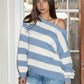 MADDEE Off-the-Shoulder Rugby Knit Sweater