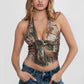 Camo Print Halter Bustier Corset Top