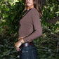 MARCELLE Asymmetric Slouchy Long Sleeve Top