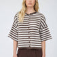 Leah Striped Short Sleeve Cardigan