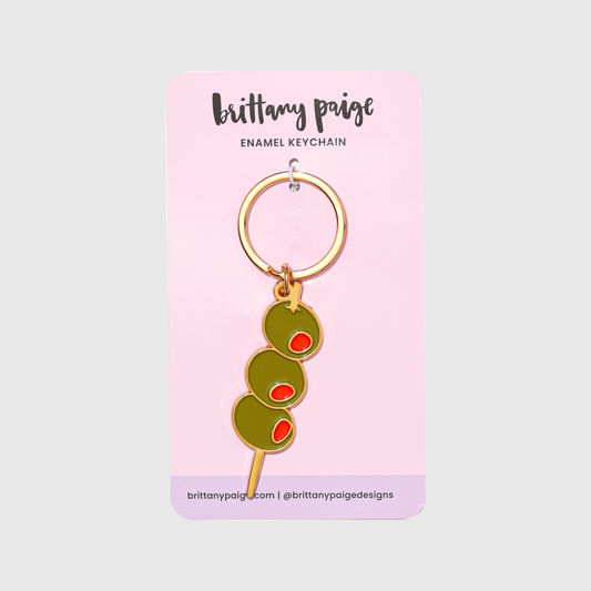 Olives Enamel Keychain Bag Charm