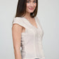 V NECK LACE TRIM BUTTON DOWN BLOUSE