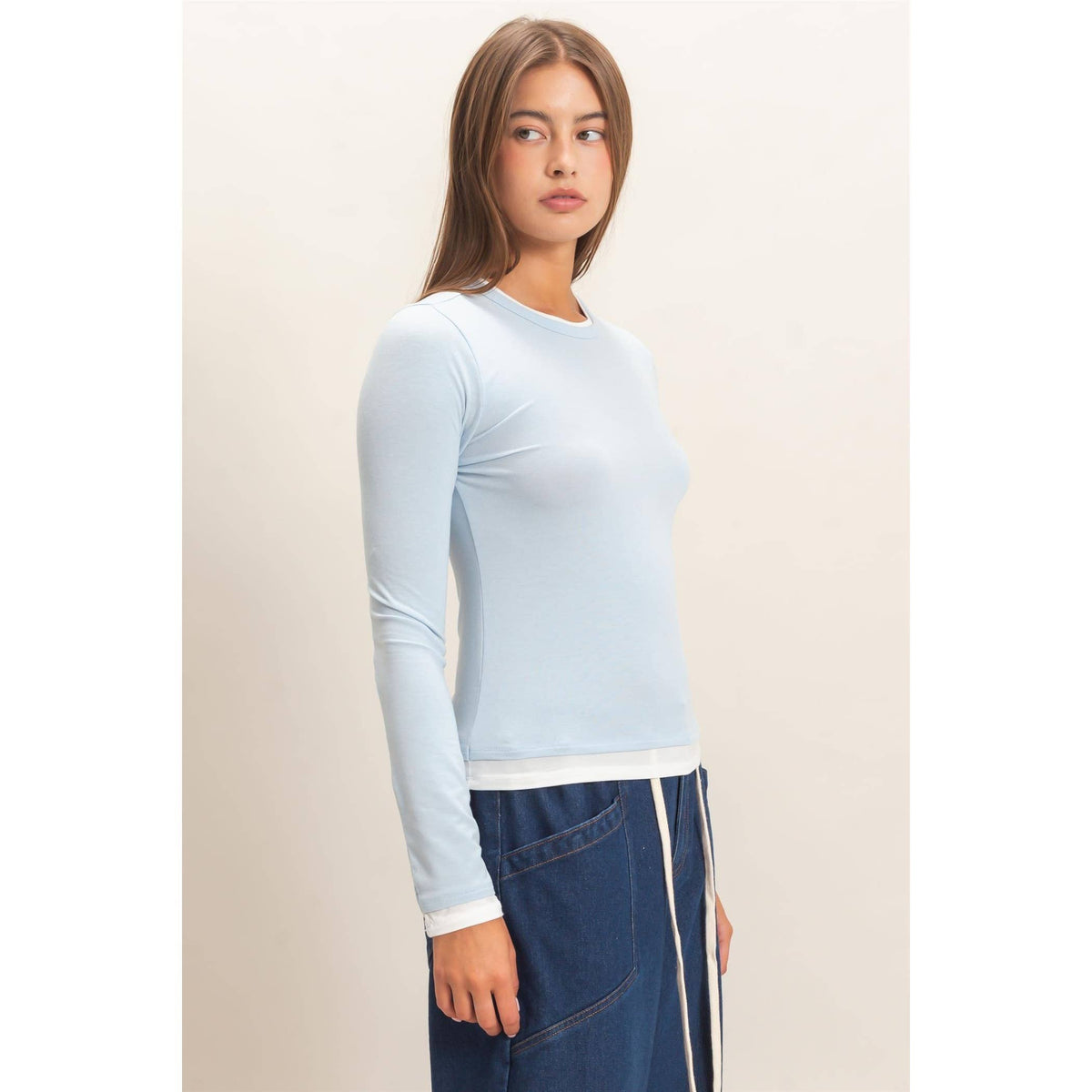 Layered Effect Long Sleeve Top