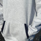 Pearl Grey Navy Blue Polka Dot Hoodie