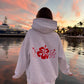Pearl Grey Hibiscus Flowers Hoodie