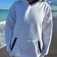 Pearl Grey Navy Blue Polka Dot Hoodie