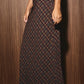 MID WAISTED BIAS CHECK MIDI SKIRT