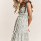 Empire Neck Line Floral Tiered Maxi Dress