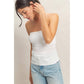 Strapless Jacquard Top