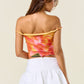 Orange Twist One Shoulder Mesh Top